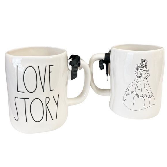 NEW Rae Dunn LOVE STORY Disney Princess Double Sided Mug πππ - Picture 1 of 6